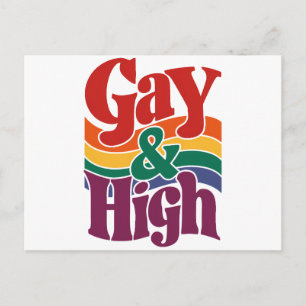 Gay-and-High-Retro-LGBTQ-Flag Postkarte