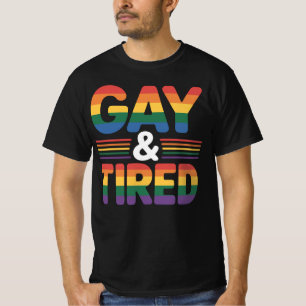 Gay and müde Lgbtqia Retro ästhetische Lesben Prix T-Shirt