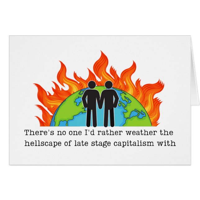 Gay Anniversary Liberaler Spaß Funny Card (Vorderseite (Horizontal))