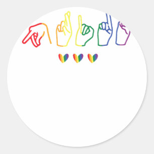 Gay ASL Prix - Gay Support Sign Language LGBT Gay Runder Aufkleber