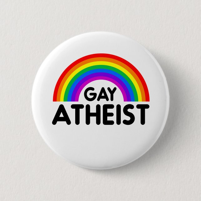 Gay Atheist Rainbow Button (Vorderseite)