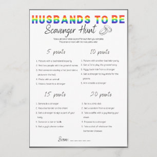 Gay Bachelor Party Game, Scavenger Jagen Einladung
