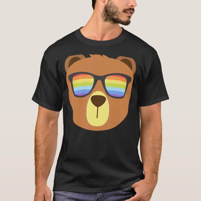 Gay Bär mit Sonnenbrille LGBt Pride Monat T-Shirt (Vorderseite)