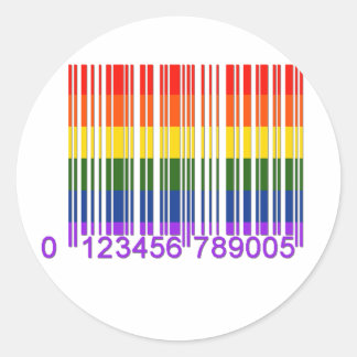 Gay Barcode 1 Runder Aufkleber