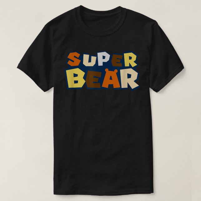 Gay Bären Shirt mit Bärenstolerflagge Super Bär Ga (Design vorne)