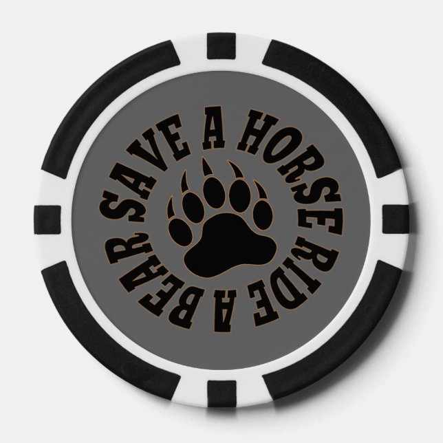 Gay Bear Black Poker Chips (Vorderseite)
