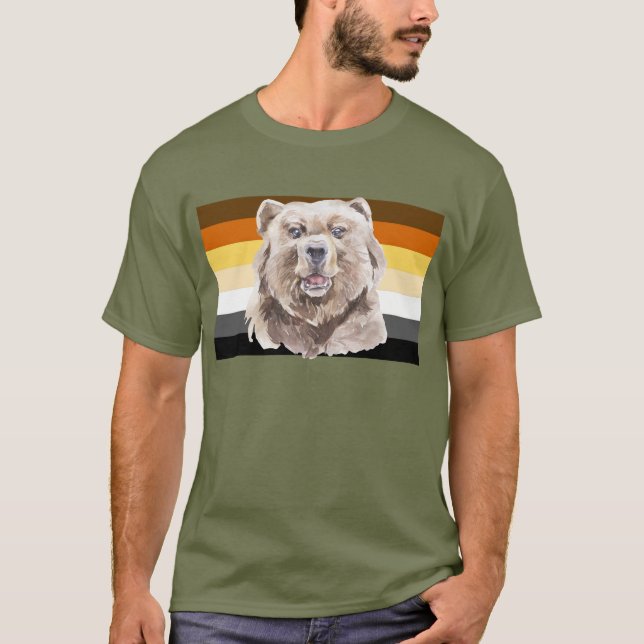 Gay Bear Flag Brawn Striwn T-Shirt (Vorderseite)