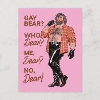 "Gay Bear? Nein, Liebling!" – Frecher Lederbär Postkarte