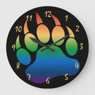 Gay Bear Paw Gorgeous und dramatische schwarz - Uh Große Wanduhr