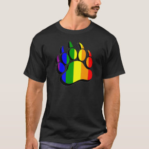 Gay Bear Paw Regenbogenflagge T-Shirt