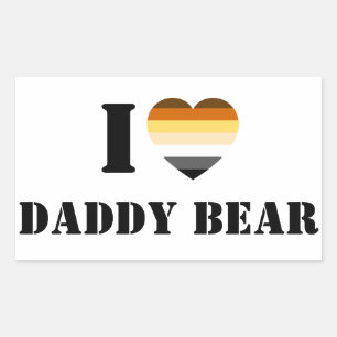 GAY BEAR PRID I HERART DADDY BEAR RECHTECKIGER AUFKLEBER