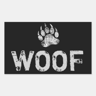 Gay Bear Pride bedruckter Bear Paw WOOF Rechteckiger Aufkleber