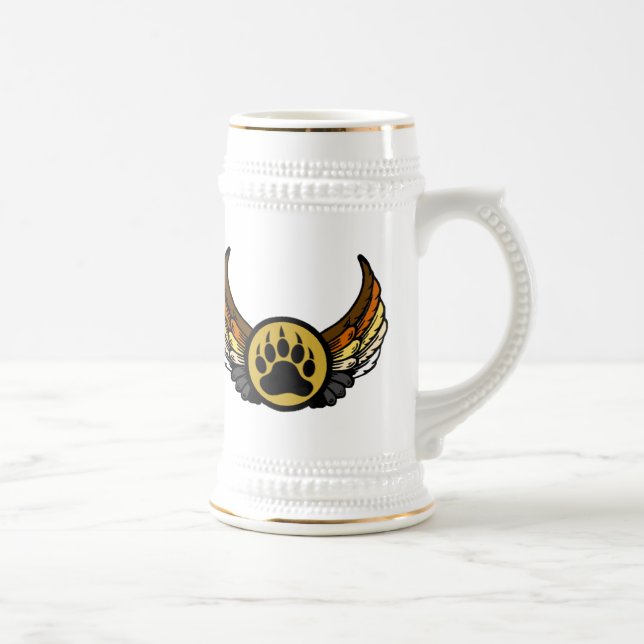 Gay Bear Pride Flag Angel Wing Bear Paw Bierglas (Rechts)