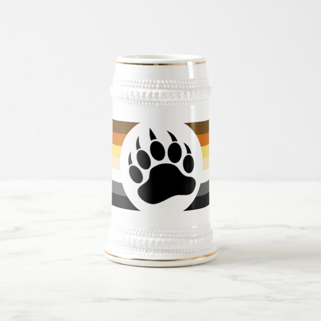 Gay Bear Pride Flag Bear Paw Bierglas (Mittel)