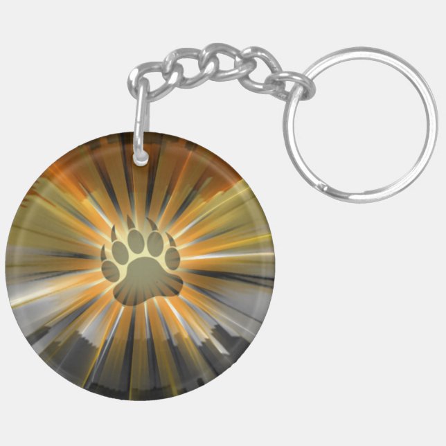 Gay Bear Pride Flag Bear Paw Schlüsselanhänger (Rückseite rechts)