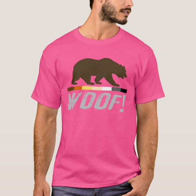 Gay Bear Pride Flag erschüttert WOOF ! T-Shirt (Vorderseite)