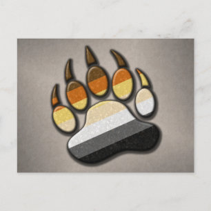 Gay Bear Pride Flag farbiges Paw Symbol Postkarte