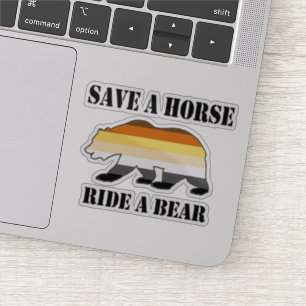 Gay Bear Pride Flag retten Pferdereiten Aufkleber