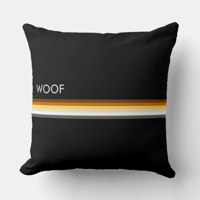 Gay Bear Pride Flag WOOF Masculine and Sleek Kissen (Vorderseite)