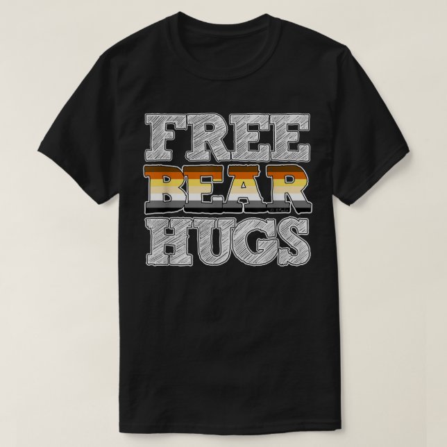 Gay Bear Pride Free Bar Hugs T-Shirt (Design vorne)