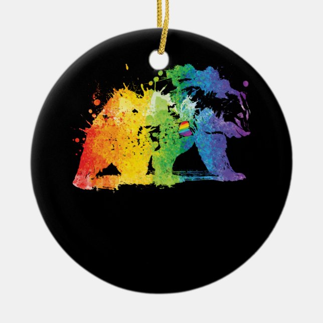 Gay Bear Pride Keramik Ornament (Vorne)