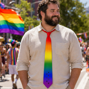 Gay Bear Pride - Regenbogenflagge mit Bärenklaue D Krawatte