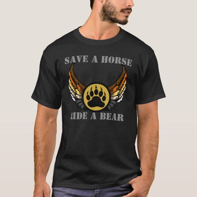 Gay Bear Pride retten Pferdereiten T-Shirt (Vorderseite)