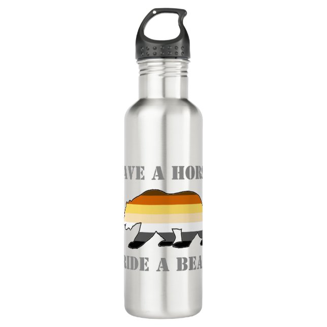 Gay Bear Pride retten Pferdereiten Trinkflasche (Vorderseite)