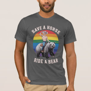 Gay Bear Pride rettet ein Pferd Reite einen Bären T-Shirt
