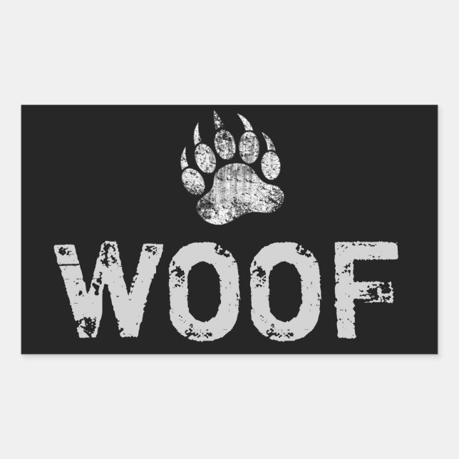 Gay Bear Prix Not leidende Bärenpaw WOOF Rechteckiger Aufkleber (Vorderseite)