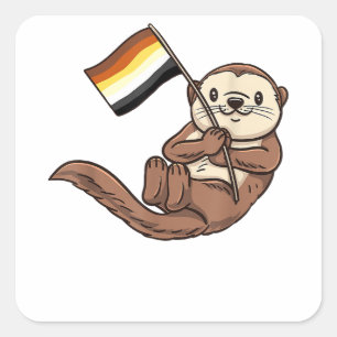 Gay Bear Sea Otter Gay Bear Prix Quadratischer Aufkleber