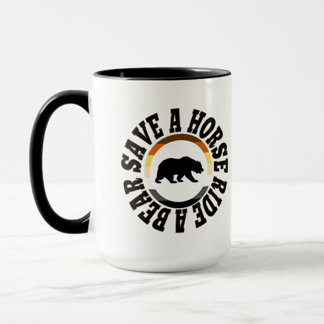 GAY BEAR SPEICHERE EINEN PFERD AUF EINEM BÄREN TASSE (Links)