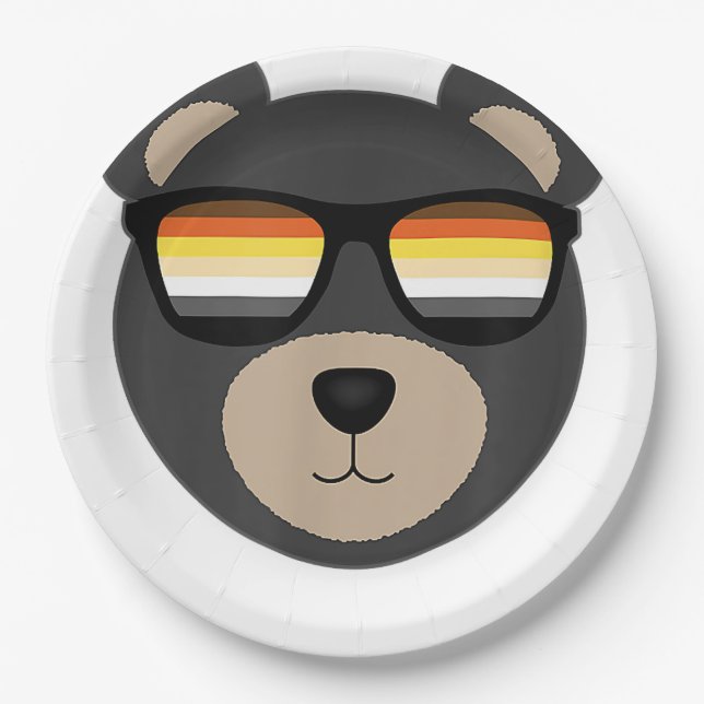 Gay Bear Sunglasslogo Pappteller (Vorderseite)
