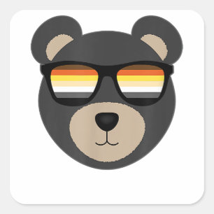 Gay Bear Sunglasslogo Quadratischer Aufkleber