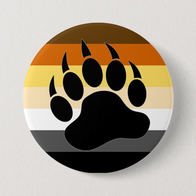 Gay Bears Pride Flag Bear Paw Button (Vorderseite)