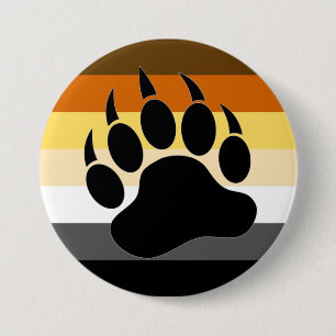 Gay Bears Pride Flag Bear Paw Button