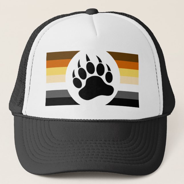 Gay Bears Pride Flag und Bärenpaare Truckerkappe (Vorderseite)