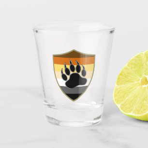 Gay Bears Pride Flag und Bärenschild Schnapsglas