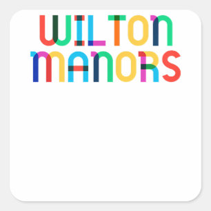 Gay-Borhood Pride - Wilton Manors  Quadratischer Aufkleber