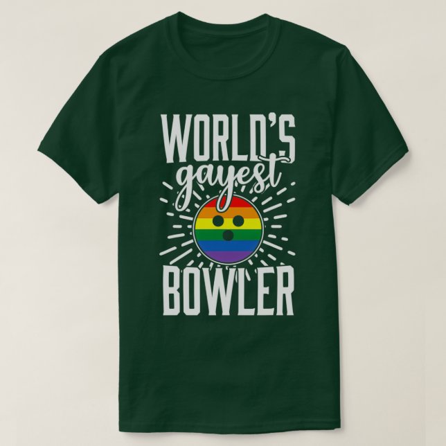 Gay Bowling Funny Worlds Gayest Bowler T T-Shirt (Design vorne)