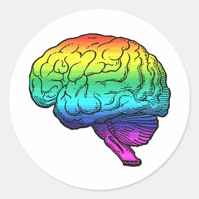 GAY BRAIN -.pnng Runder Aufkleber (Vorderseite)