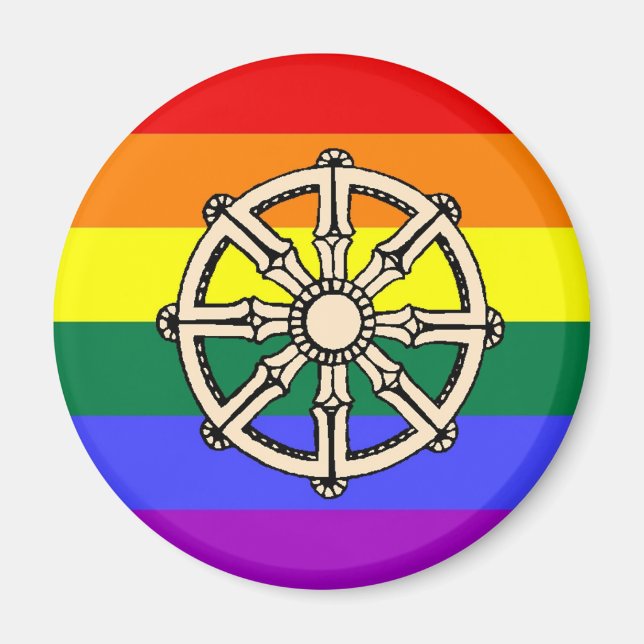 Gay Buddhist Pride Magnet (Vorne)