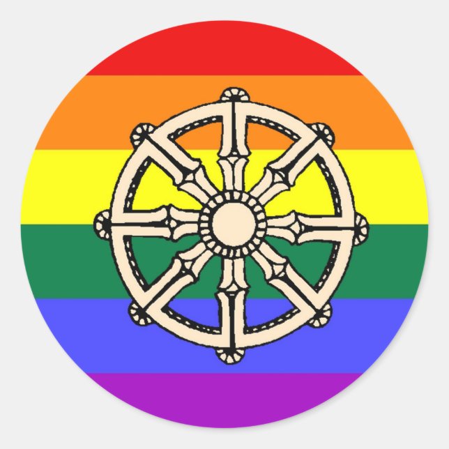 Gay Buddhist Pride Runder Aufkleber (Vorderseite)