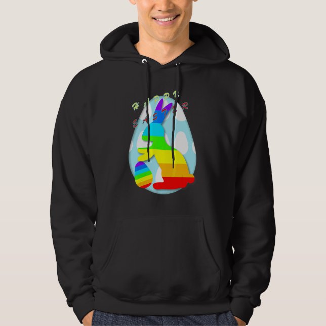 Gay Bunny Oaster Day Egg Jagen Saison Bunny East Hoodie (Vorderseite)