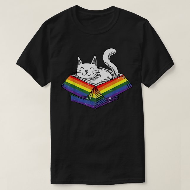 Gay Cat Pride Rainbow Niedlich Kitten Kitty Proud  T-Shirt (Design vorne)