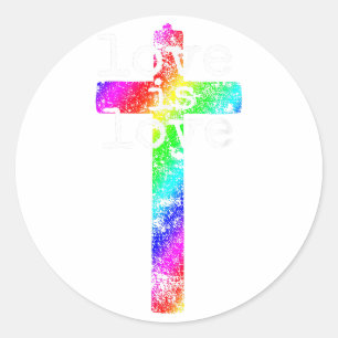 Gay Christlich LGBT - Stolz über Gottes Liebe Runder Aufkleber