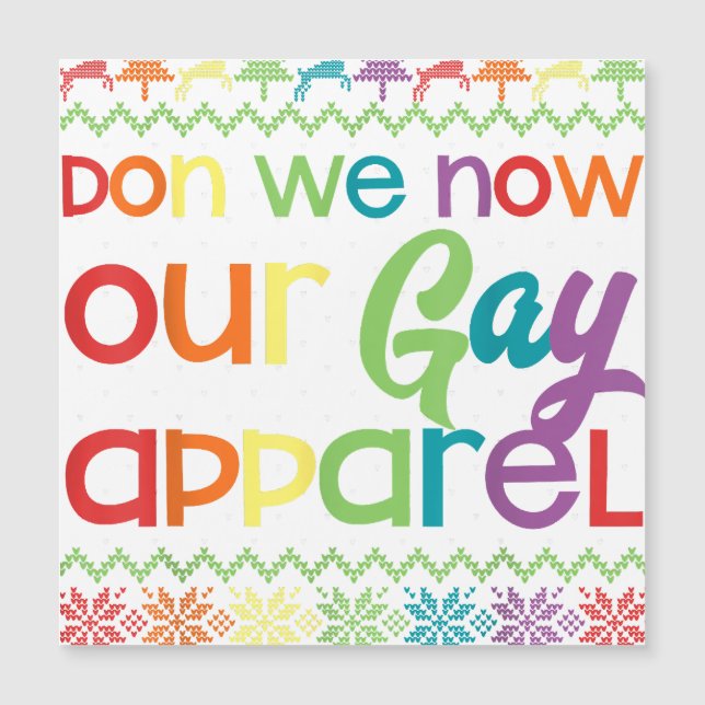 Gay Christmas Funny LGBT Don We Now Our Gay Apple Magnetkarte (Vorderseite)