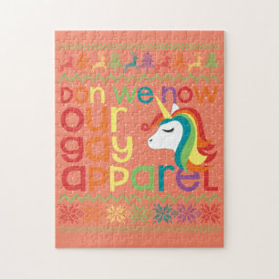 Gay Christmas Rainbow Unicorn Don We Now Our Gay Puzzle