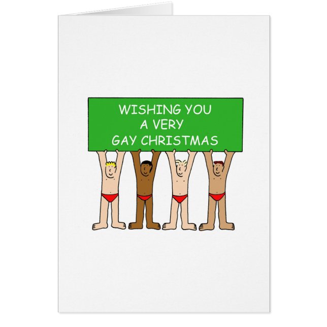 Gay Christmas Spaß Cartoon Männer in Underpants (Vorne)