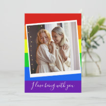 Gay Couple Foto Custom Rainbow Romantic LGBTQ